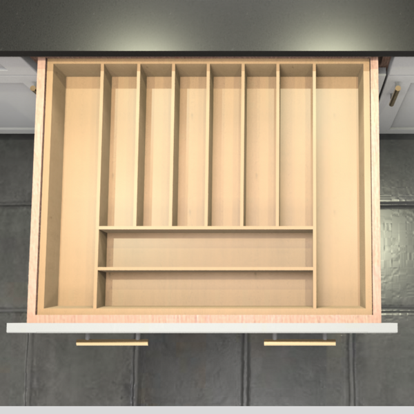 Custom Drawer Divider, Maple Silverware Organizer, 10 Spaces, DrawerSpace X1C6X1 Custom Made for your exact dimensions.